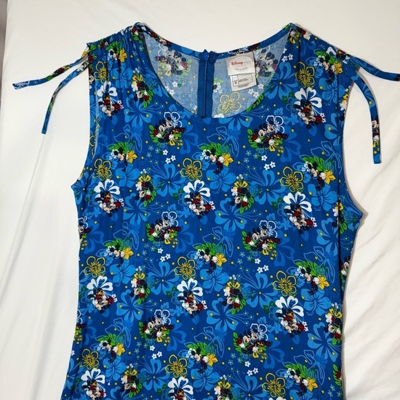 Authentic Disney Store Hawaiian Maxi Dress Mickey Minnie Mouse Blue Size Small - Picture 8 of 12